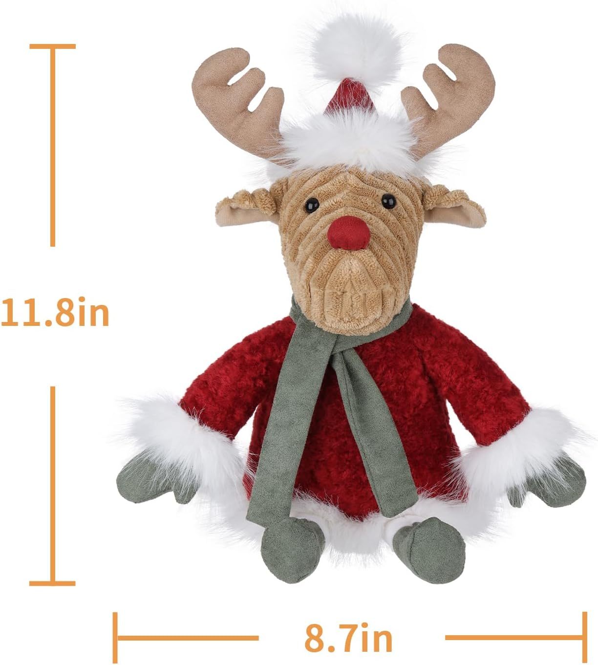 Christmas Toys Plush Lovely Winter Reindeer Elk with Hat and Scarf