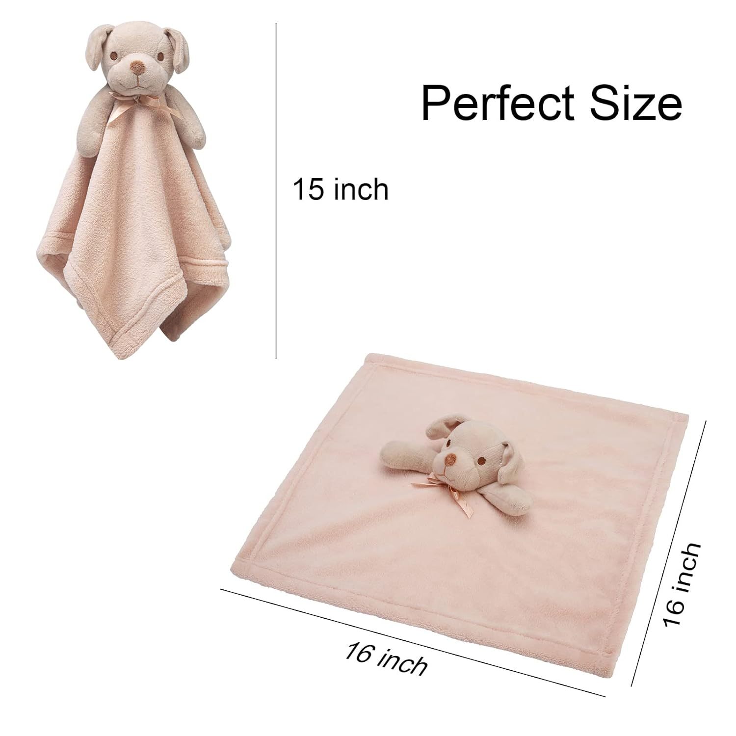 Dog Security Blanket Brown Soft Puppy Lovey for Boys and Girls