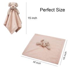 Dog Security Blanket Brown Soft Puppy Lovey for Boys and Girls