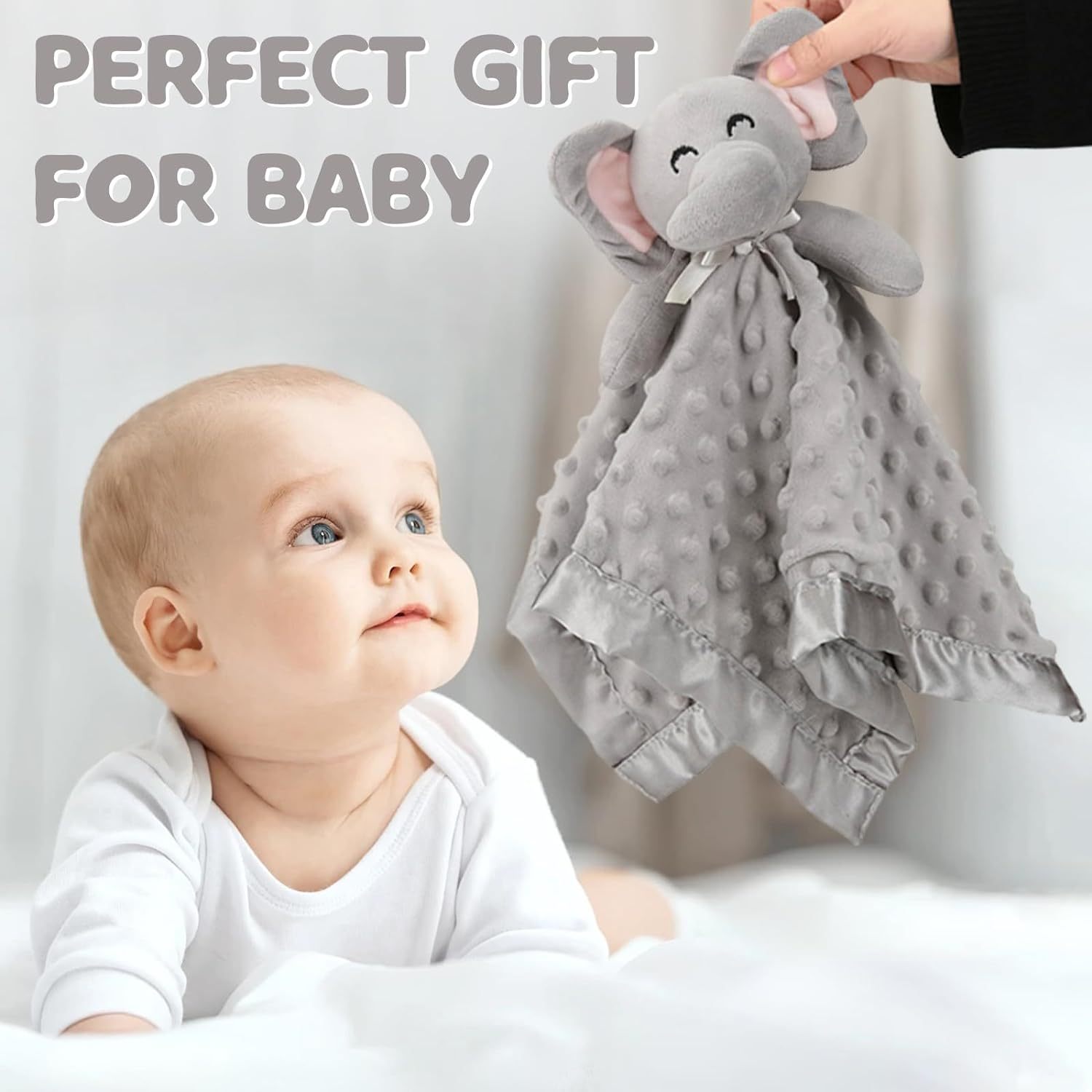 Soft Lovey Unisex Lovie Baby Elephant Security Blanket
