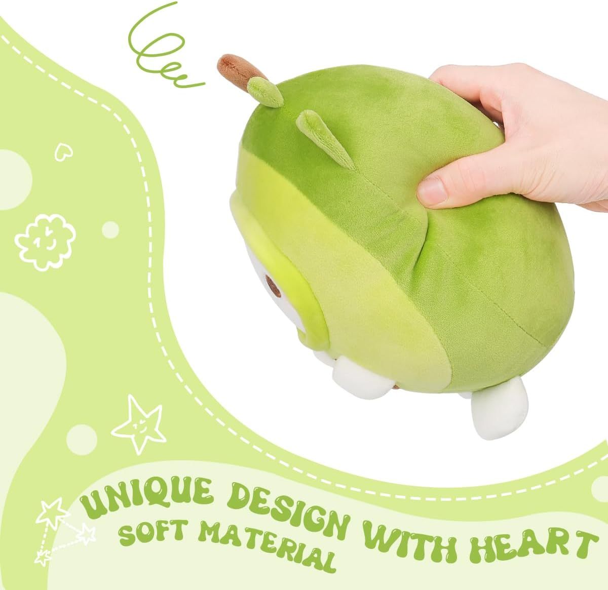 Cute Avocado Cat Plush Pillow 8" Kitten Stuffed Animal