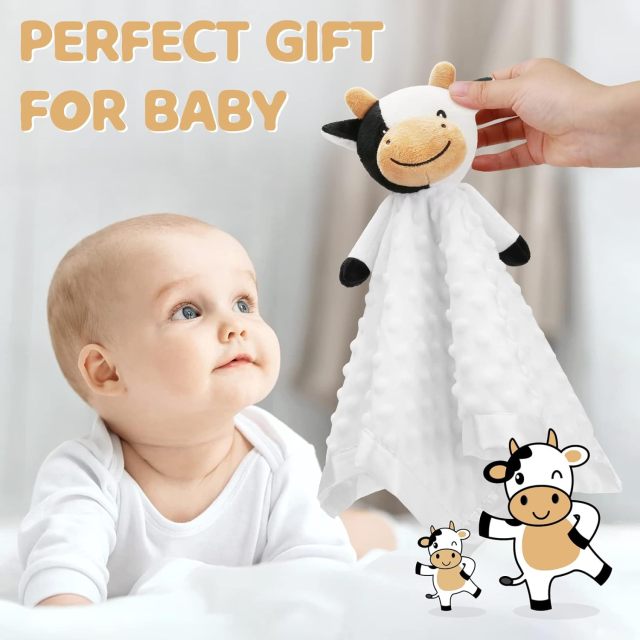 Cow Security Blanket Soft Loveys for Babies for Boys and Girls