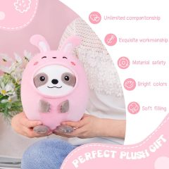 Cute Sloth Rabbit Plush Pillow 8" Bunny Sloth Stuffed Animal