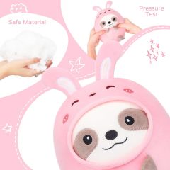 Cute Sloth Rabbit Plush Pillow 8" Bunny Sloth Stuffed Animal