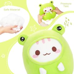 Cute Cat Frog Plush Pillow 8" Kitten Frog Stuffed Animal