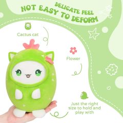 Cactus Cat Plush Pillow 8" Kitten Stuffed Animal