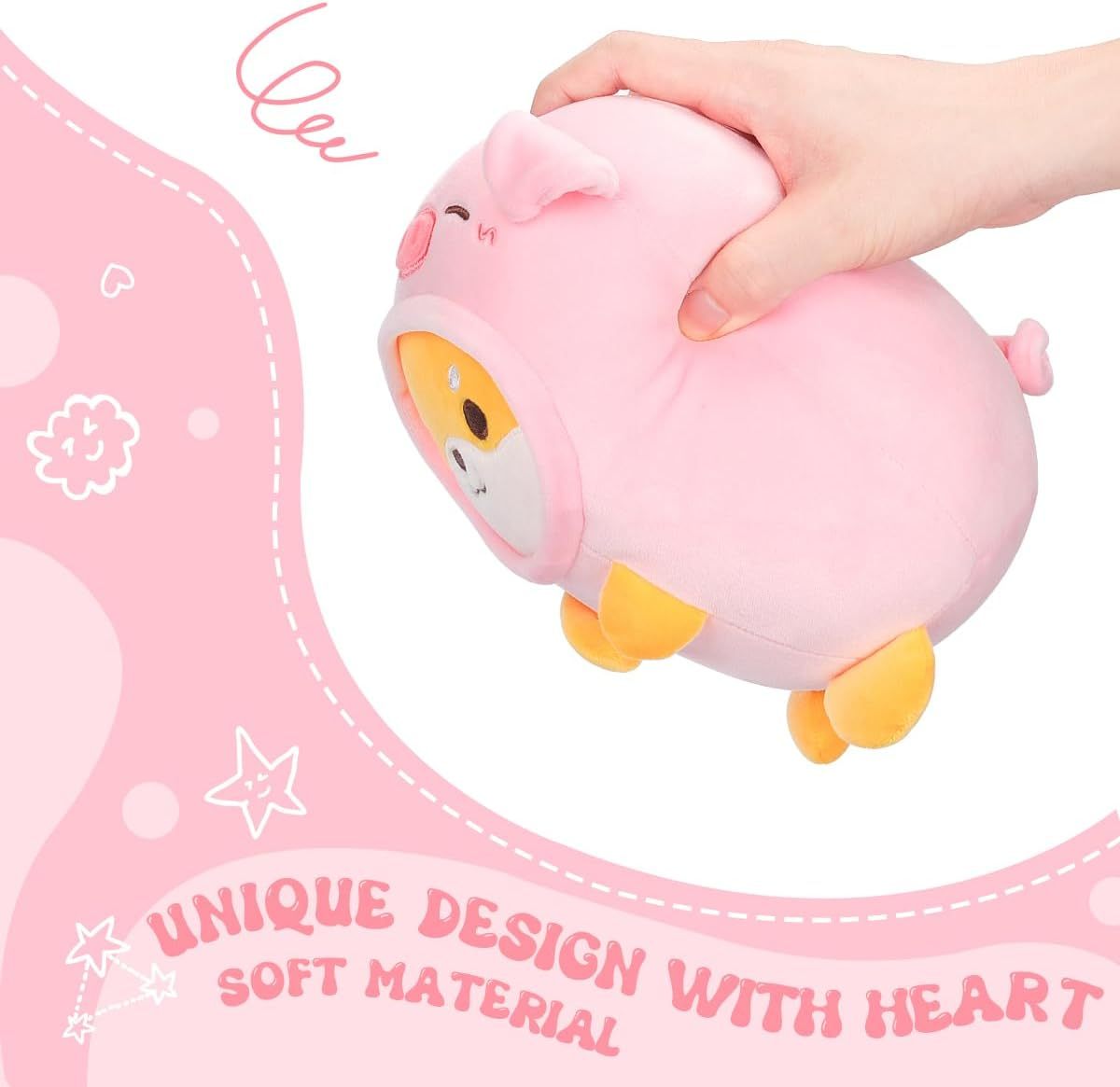 Cute Shiba Inu Pig Plush Pillow 8" Piggy Corgi Akita Stuffed Animal