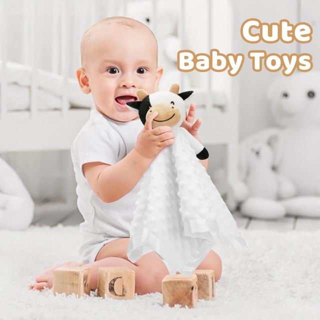 Cow Security Blanket Soft Loveys for Babies for Boys and Girls