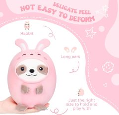 Cute Sloth Rabbit Plush Pillow 8" Bunny Sloth Stuffed Animal