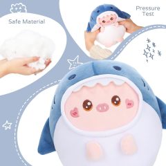 Cute Pig Shark Plush Pillow 8" Piggy Shark Stuffed Animal