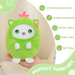 Cactus Cat Plush Pillow 8" Kitten Stuffed Animal