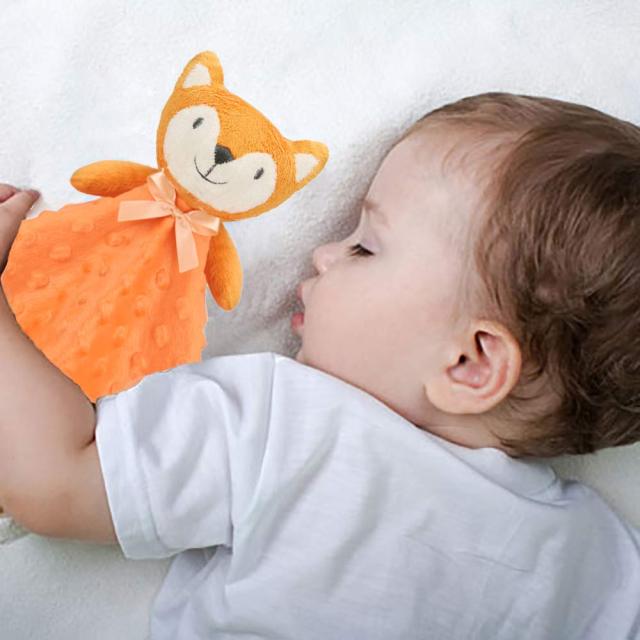 Fox Security Blanket Orange Soft Baby Lovey Unisex Lovie Baby Gifts