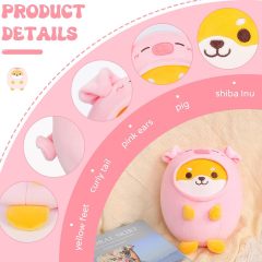 Cute Shiba Inu Pig Plush Pillow 8" Piggy Corgi Akita Stuffed Animal