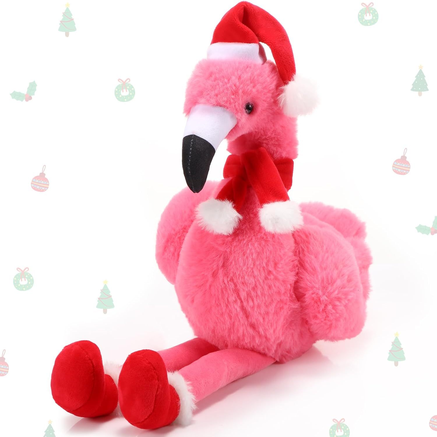 8 Inch Christmas Stuffed Animal Christmas Plush Doll- Flamingo