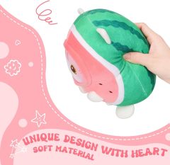 Cute Watermelon Cat Plush Pillow 8" Kitten Stuffed Animal