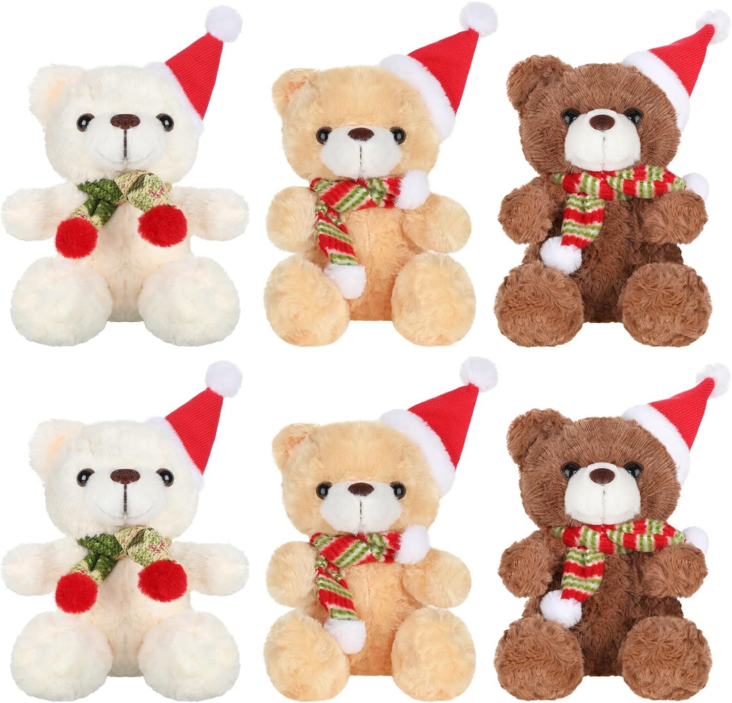6 Pcs Christmas Stuffed Animal Bear
