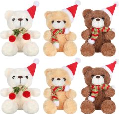 6 Pcs Christmas Stuffed Animal Bear