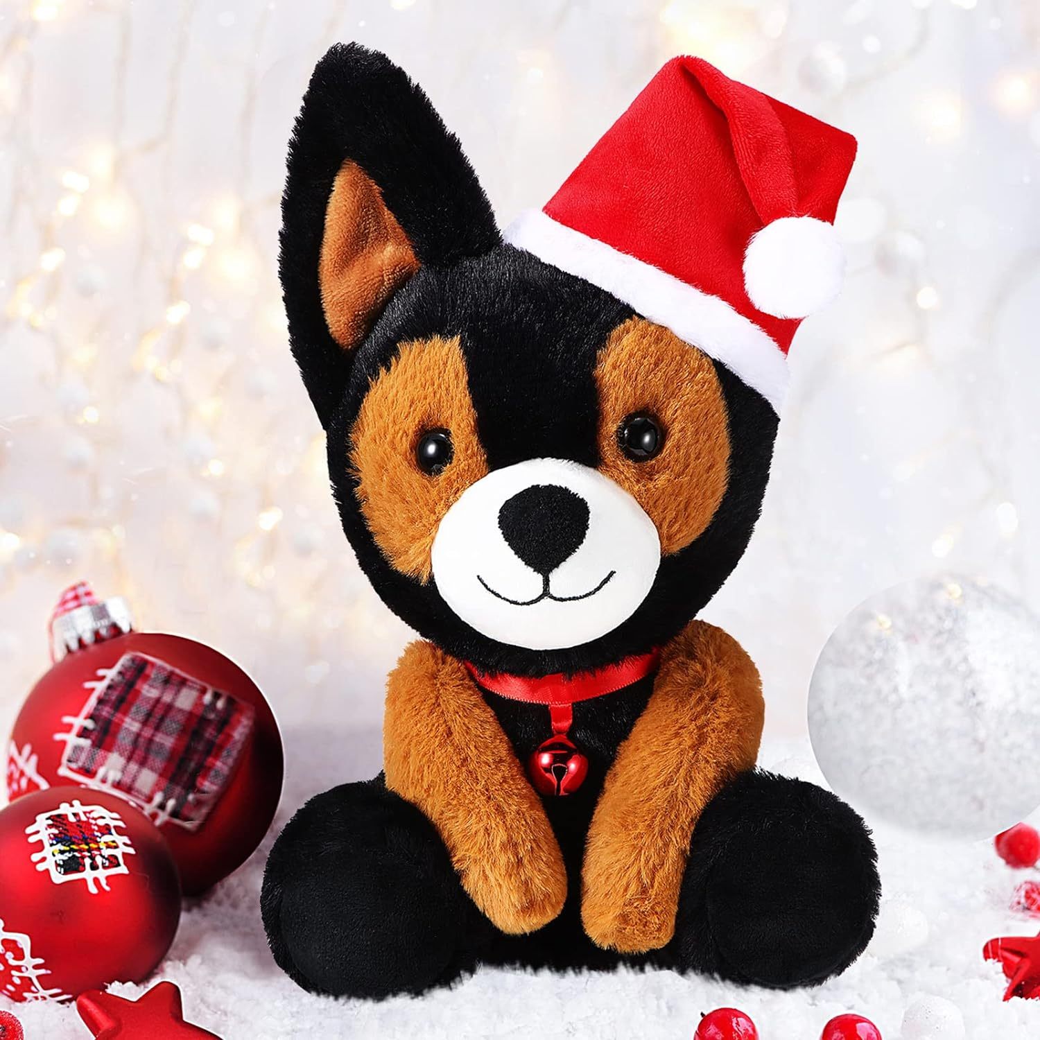 8 Inch Christmas Stuffed Animal Christmas Plush Doll- Dog