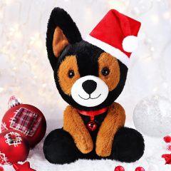 8 Inch Christmas Stuffed Animal Christmas Plush Doll- Dog