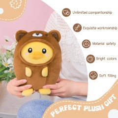Cute Duck Bear Plush Pillow 8" Bear Ducky Stuffed Animal