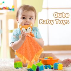 Fox Security Blanket Orange Soft Baby Lovey Unisex Lovie Baby Gifts