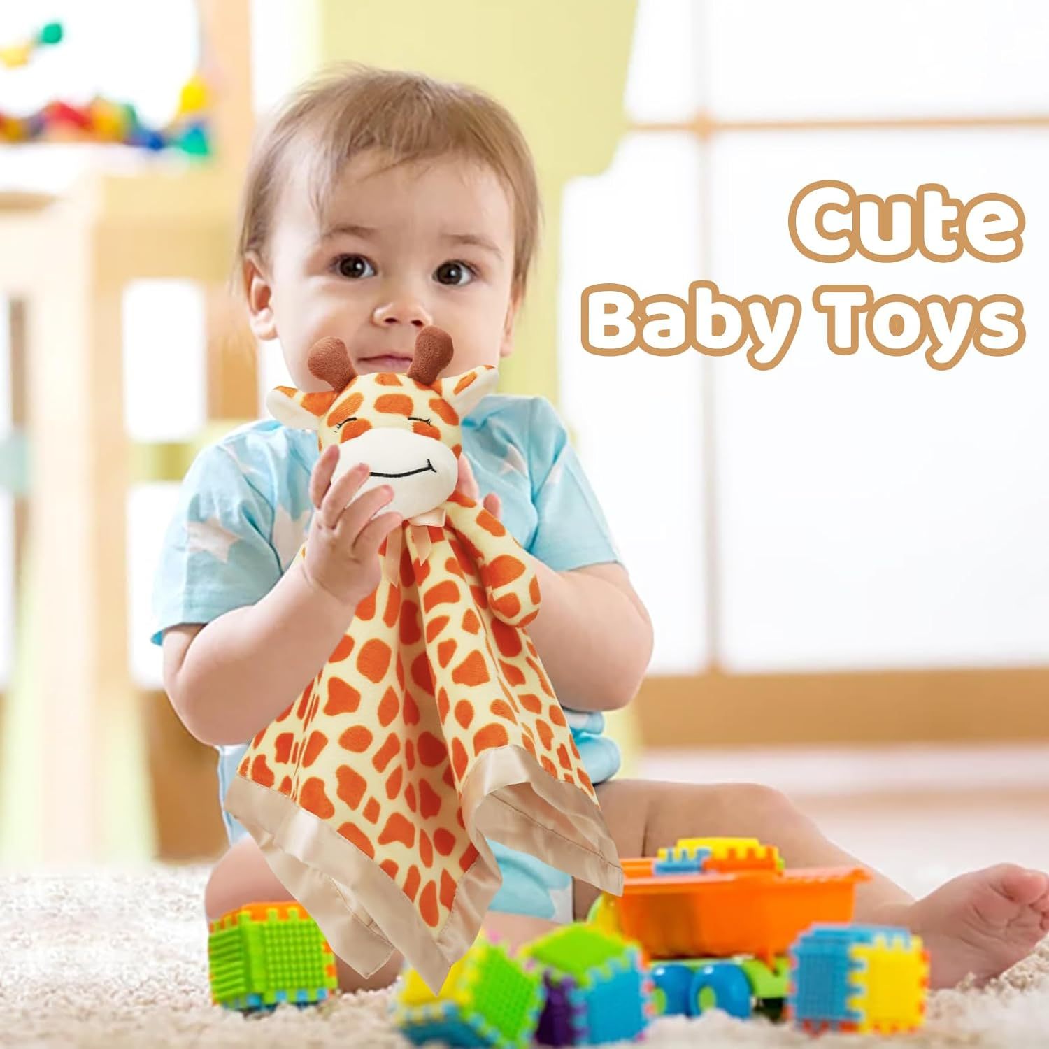 Giraffe Loveys for Babies Soft Security Blanket