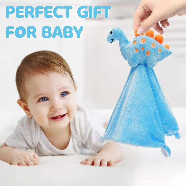 Dinosaur Security Blanket Soft Loveys for Babies for Boys and Girls