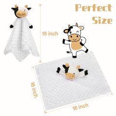 Cow Security Blanket Soft Loveys for Babies for Boys and Girls