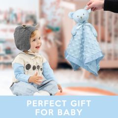 Teddy Bear Lovey Baby Security Blanket for Boys and Girls