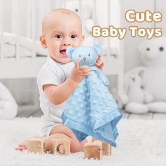 Teddy Bear Lovey Baby Security Blanket for Boys and Girls