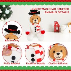 8 Pcs Christmas Stuffed Animals Bears