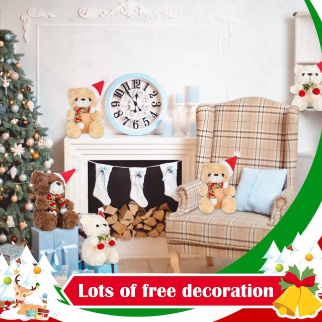 6 Pcs Christmas Stuffed Animal Bear
