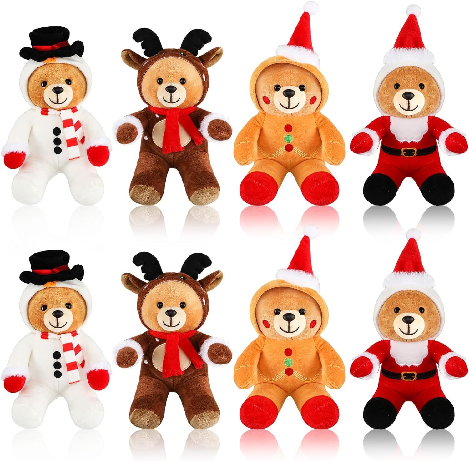 8 Pcs Christmas Stuffed Animals Bears