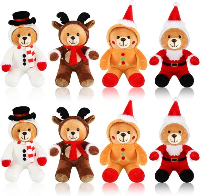 8 Pcs Christmas Stuffed Animals Bears