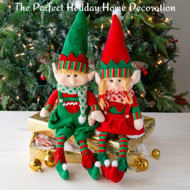 Elf Plush Christmas Stuffed Dolls, Set of 2 - 18”