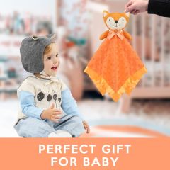 Fox Security Blanket Orange Soft Baby Lovey Unisex Lovie Baby Gifts