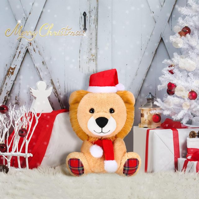 8 Inch Christmas Stuffed Animal Christmas Plush Doll- Lion