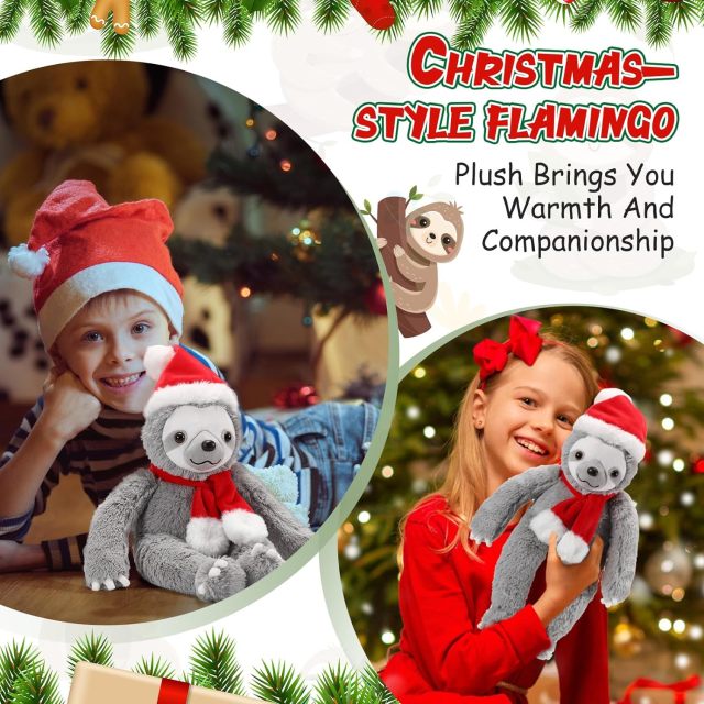 8 Inch Christmas Stuffed Animal Christmas Plush Doll- Sloth