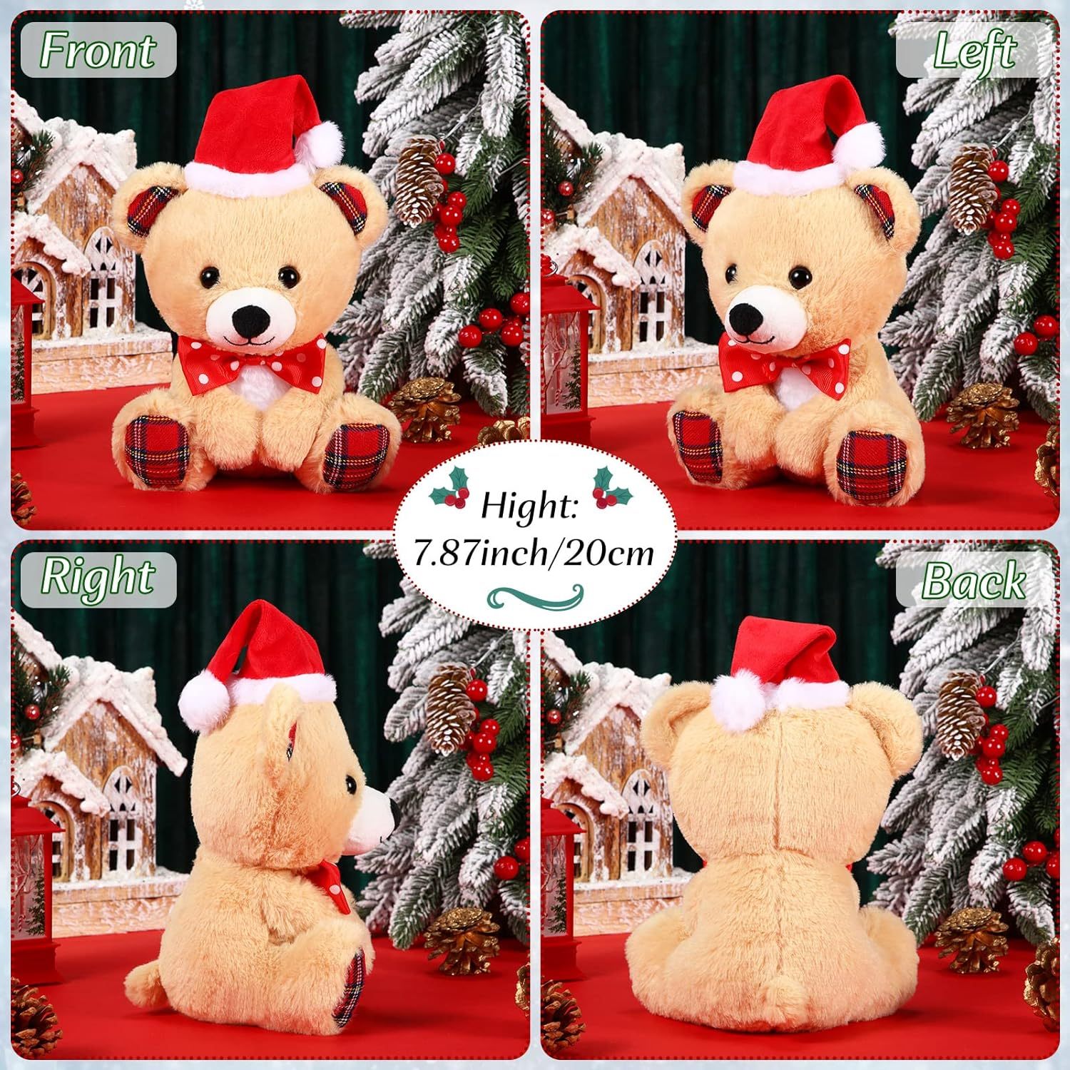 8 Inch Christmas Stuffed Animal Christmas Plush Doll- Little Bear