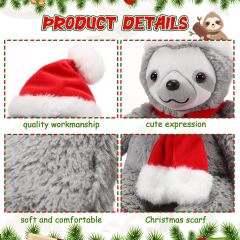 8 Inch Christmas Stuffed Animal Christmas Plush Doll- Sloth