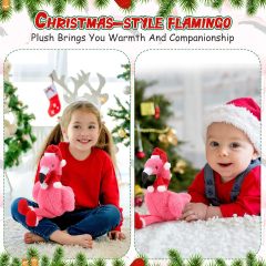 8 Inch Christmas Stuffed Animal Christmas Plush Doll- Flamingo