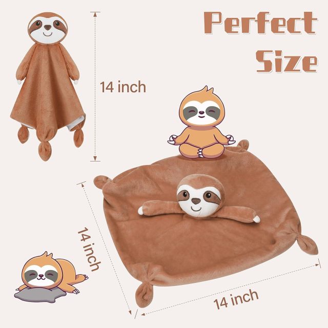 Sloth Security Blanket Soft Loveys for Babies for Boys and Girls Newborn
