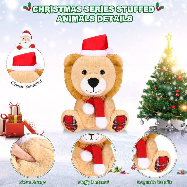 8 Inch Christmas Stuffed Animal Christmas Plush Doll- Lion