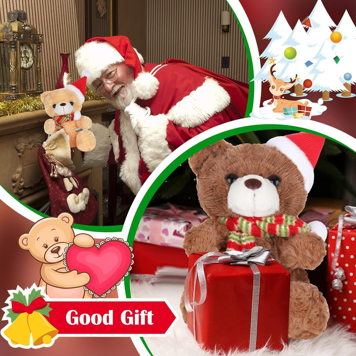 6 Pcs Christmas Stuffed Animal Bear