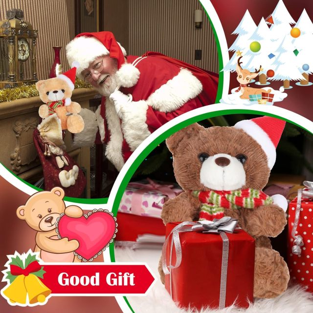 6 Pcs Christmas Stuffed Animal Bear