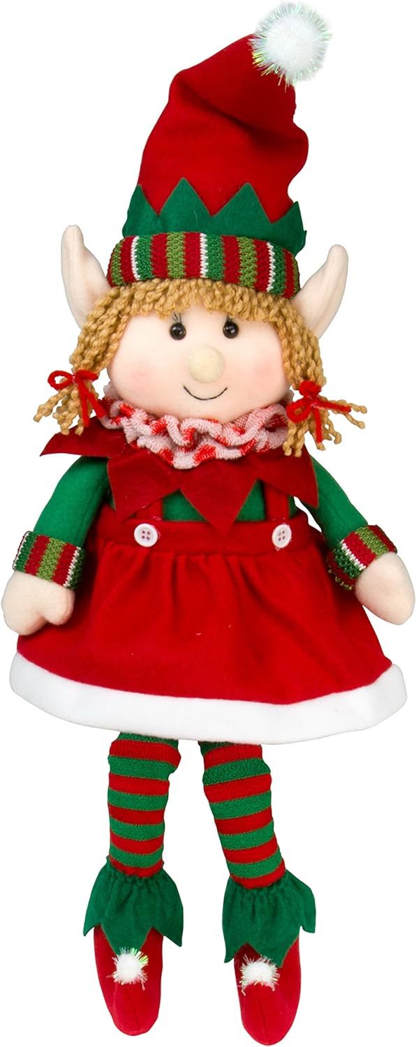 Elf Plush Christmas Stuffed Dolls, Set of 2 - 18”
