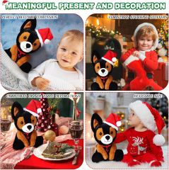 8 Inch Christmas Stuffed Animal Christmas Plush Doll- Dog