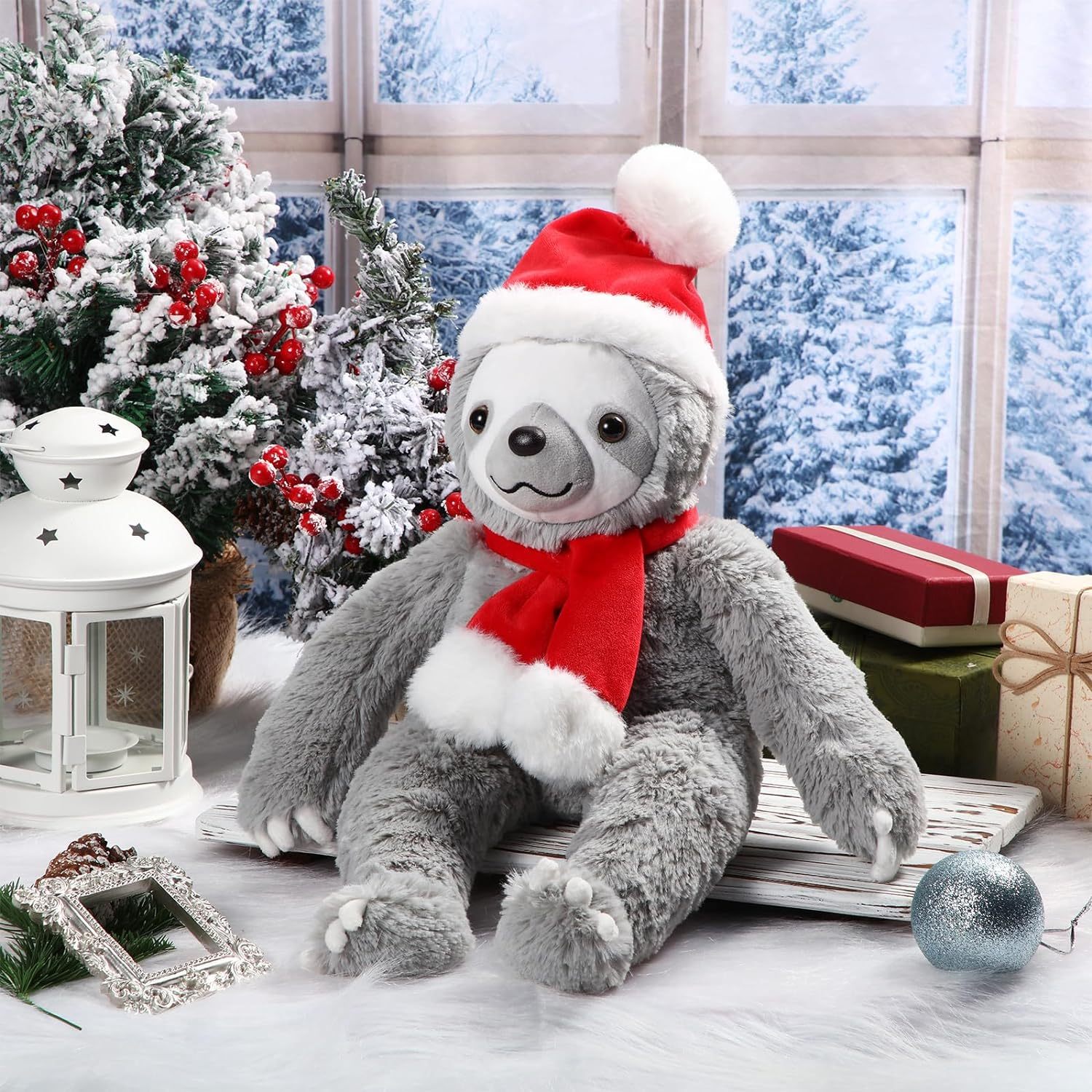 8 Inch Christmas Stuffed Animal Christmas Plush Doll- Sloth