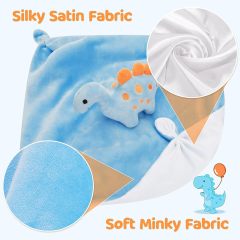Dinosaur Security Blanket Soft Loveys for Babies for Boys and Girls