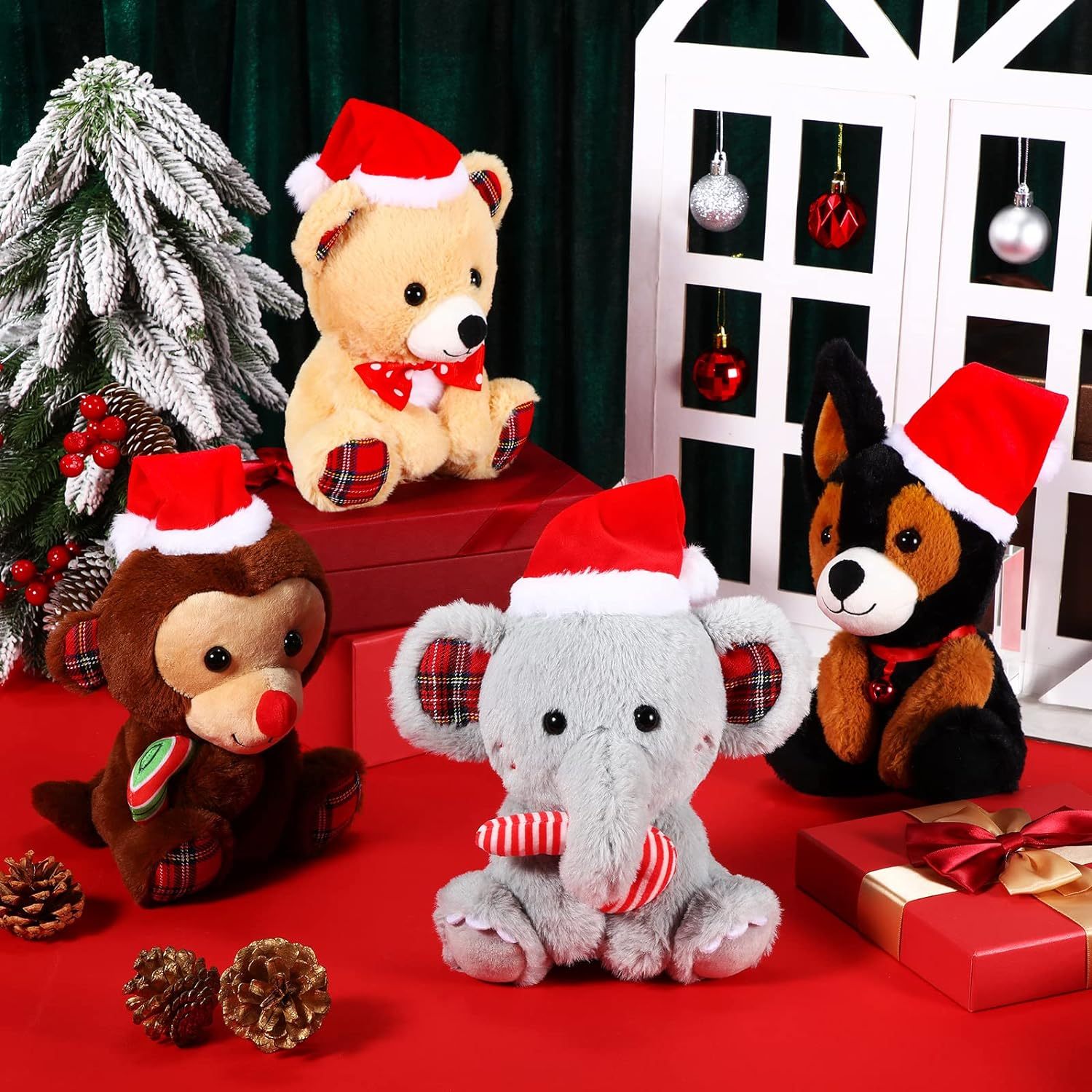 8 Inch Christmas Stuffed Animal Christmas Plush Doll- Dog